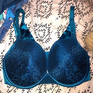 Secret Treasures Blue Silk n Lace Bra Size 36D **Like New**